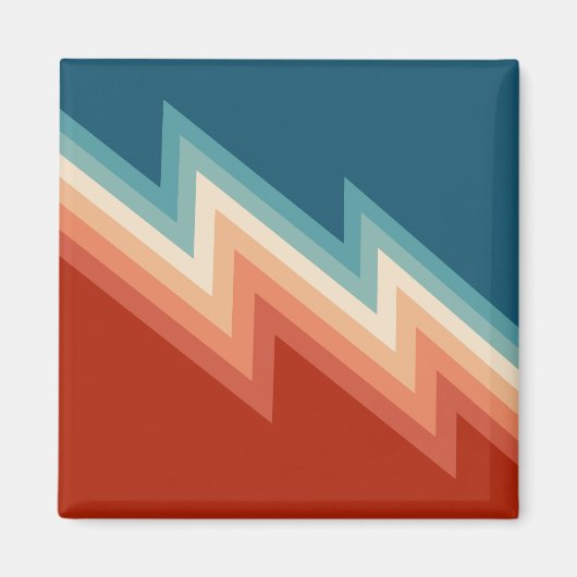 Retro stijl chevron patroon magneet (Voorkant)