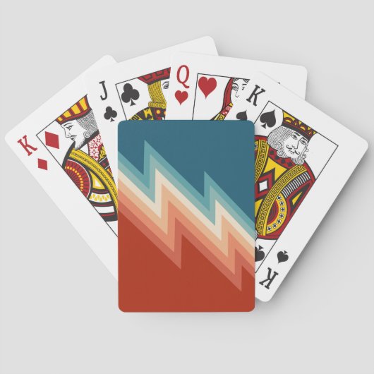 Retro stijl chevron patroon pokerkaarten (Achterkant)