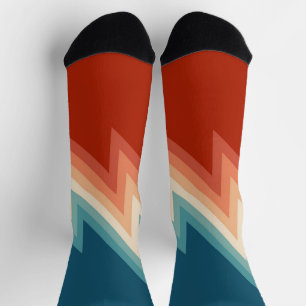 Retro stijl chevron patroon sokken