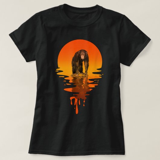  retro stijl chimpansee t-shirt (Design voorkant)