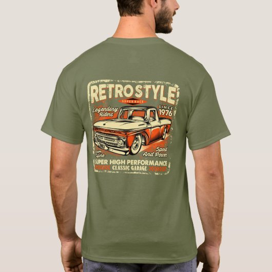 Retro stijl  Classic pick-up truck T-shirt (Achterkant)