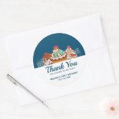 Retro stijl Cupcakes Sweet Dessert Party Ronde Sticker (Envelop)