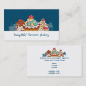 Retro stijl Cupcakes Zoet Dessert Bakkerij Visitekaartje (Voorkant / Achterkant)