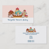 Retro stijl Cupcakes Zoet Dessert Bakkerij Visitekaartje (Voorkant / Achterkant)