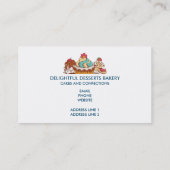 Retro stijl Cupcakes Zoet Dessert Bakkerij Visitekaartje (Achterkant)