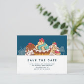 Retro stijl cupcakes zoete dessert save the date briefkaart (Staand voorkant)