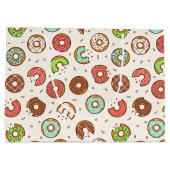 Retro Stijl Cute Kleurrijke Donut Patroon Verjaard Groot Cadeauzakje (Achterkant)