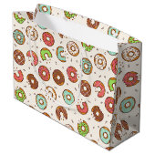 Retro Stijl Cute Kleurrijke Donut Patroon Verjaard Groot Cadeauzakje (Achterkant Gekanteld)