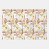 Retro stijl dame inpakpapier vel (Voorkant 2)