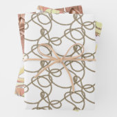 Retro stijl dame inpakpapier vel (In situ)