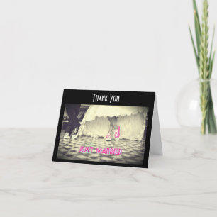 Retro stijl Diner Bruiloft Paar Dank u Bedankkaart