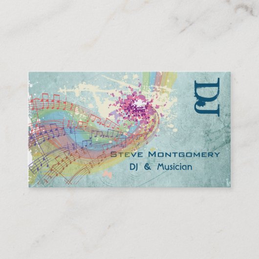 Retro stijl DJ en muzikant Visitekaartje (Voorkant)