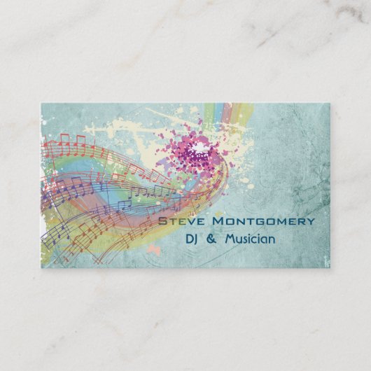 Retro stijl DJ en muzikant Visitekaartje (Voorkant)