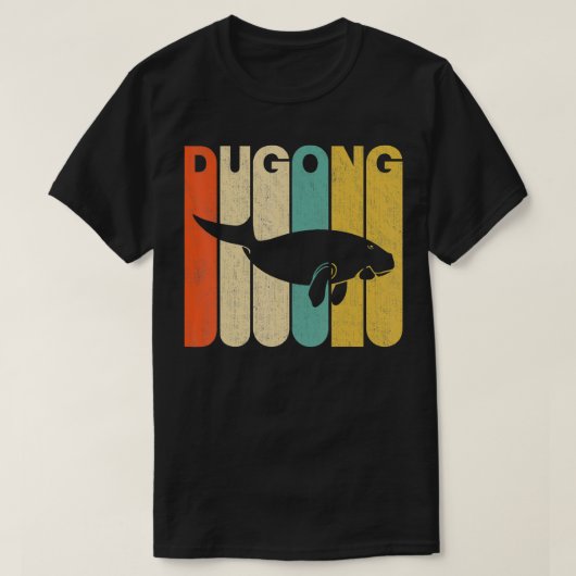  retro stijl dugong silhouet t-shirt (Design voorkant)