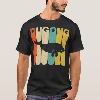 retro stijl dugong silhouet t-shirt