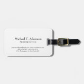 Retro Stijl Elegant Duidelijk Eenvoudig Wit Bagagelabel (Voorkant horizontaal)