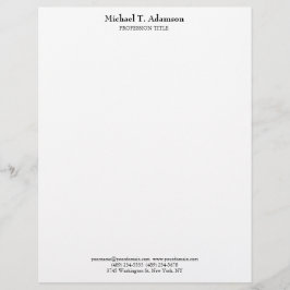 Retro Stijl Elegant Duidelijk Eenvoudig Wit Briefhoofd