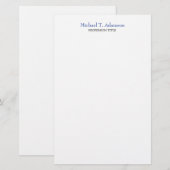 Retro Stijl Elegant Duidelijk Eenvoudig Wit Briefpapier (Voorkant / Achterkant)