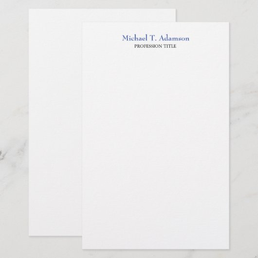 Retro Stijl Elegant Duidelijk Eenvoudig Wit Briefpapier (Voorkant / Achterkant)