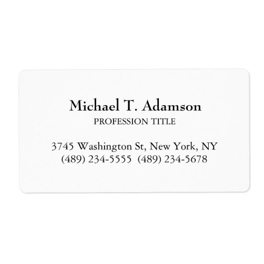 Retro Stijl Elegant Duidelijk Eenvoudig Wit Etiket (Voorkant)