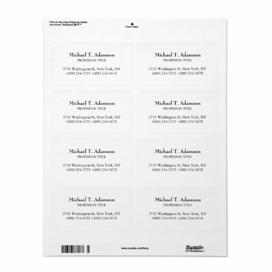 Retro Stijl Elegant Duidelijk Eenvoudig Wit Etiket (Full Sheet)