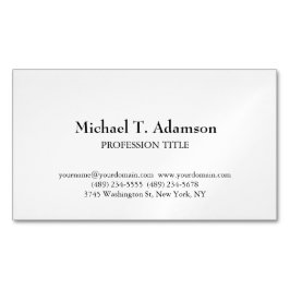 Retro Stijl Elegant Duidelijk Eenvoudig Wit Magnetisch Visitekaartje