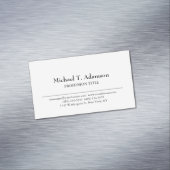 Retro Stijl Elegant Duidelijk Eenvoudig Wit Magnetisch Visitekaartje (Voorbeeld)