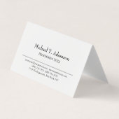 Retro Stijl Elegant Duidelijk Eenvoudig Wit Visitekaartje (Voorkant)