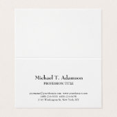 Retro Stijl Elegant Duidelijk Eenvoudig Wit Visitekaartje (Buitenkant ongevouwen)