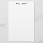 Retro Stijl Elegant Eenvoudig Wit Briefpapier (Voorkant)