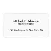 Retro Stijl Elegant Eenvoudig Wit Etiket (Voorkant)