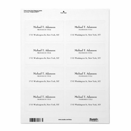 Retro Stijl Elegant Eenvoudig Wit Etiket (Full Sheet)