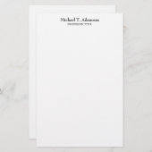 Retro stijl elegant gewoon eenvoudig wit briefpapier (Voorkant / Achterkant)