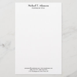 Retro stijl elegant gewoon eenvoudig wit briefpapier