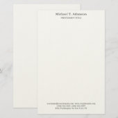 Retro stijl elegant gewoon eenvoudig wit briefpapier (Voorkant / Achterkant)