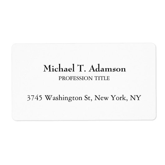 Retro stijl elegant gewoon eenvoudig wit etiket (Voorkant)