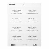 Retro stijl elegant gewoon eenvoudig wit etiket (Full Sheet)