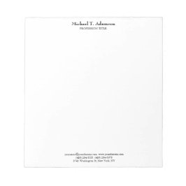 Retro stijl elegant gewoon eenvoudig wit notitieblok