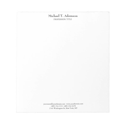 Retro stijl elegant gewoon eenvoudig wit notitieblok (Voorkant)