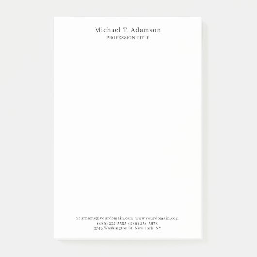 Retro stijl elegant gewoon wit post-it® notes (Voorkant)
