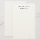 Retro stijl elegant gewoon zwart-wit briefpapier (Voorkant / Achterkant)