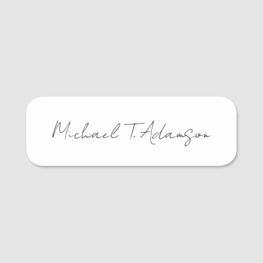 Retro Stijl Elegante Duidelijke Eenvoudige Witte K Naamplaatje (Voorkant)