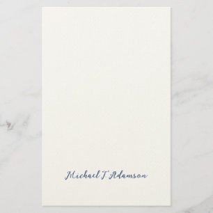 Retro stijl elegante effen witte kalligrafie naam briefpapier