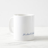 Retro stijl elegante effen witte kalligrafie naam koffiemok (Voorkant links)