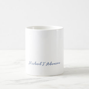 Retro stijl elegante effen witte kalligrafie naam koffiemok