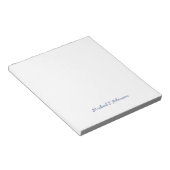 Retro stijl elegante effen witte kalligrafie naam notitieblok (Schuin)