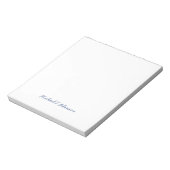 Retro stijl elegante effen witte kalligrafie naam notitieblok (Linkerzijde)
