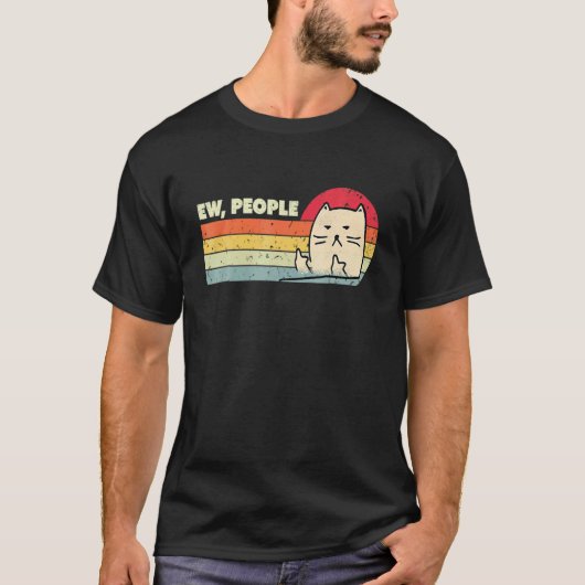 Retro Stijl Ew Mensen Kat Kat T-shirt (Voorkant)