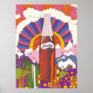 Retro-stijl frisdrankreclameposter poster