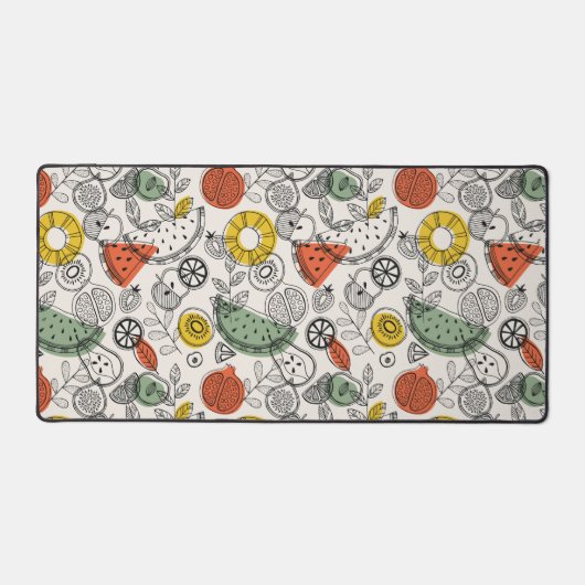 Retro stijl fruitpatroon bureaumat (Voorkant)